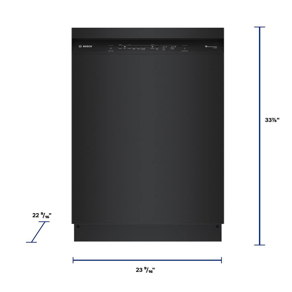 100 Series Plus 24 in. Black Front Control Tall Tub Dishwasher with