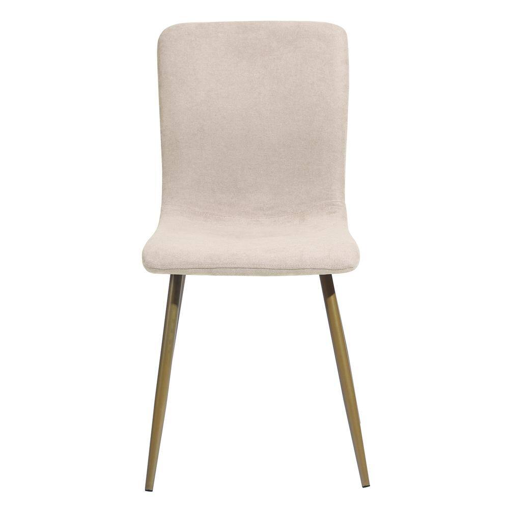 Scargill Beige Textured Fabric Upholstered Dining Chairs (Set of 4)