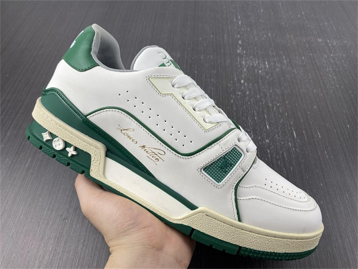 l**is V*t*n lv trainer sneaker low white green 1a54hm