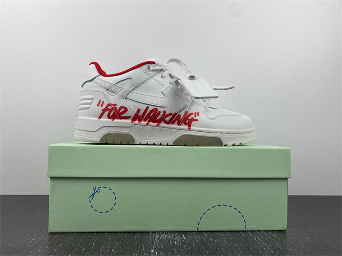 off-white out of office "ooo" low tops for walking white white red fw21 omia189f21lea0030125