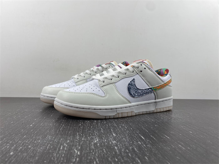 nike dunk low white multi-color paisley (gs) fn8913-141