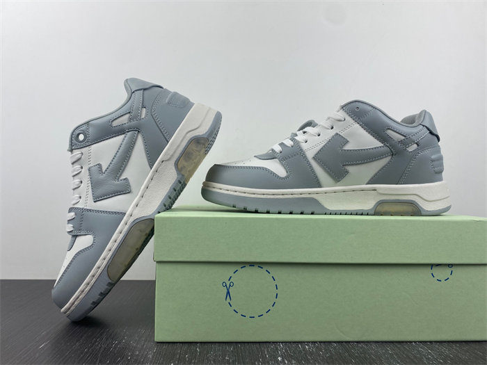 OFF-WHITE Out Of Office "OOO" Low Tops Grey White OMIA189S22LEA0010109