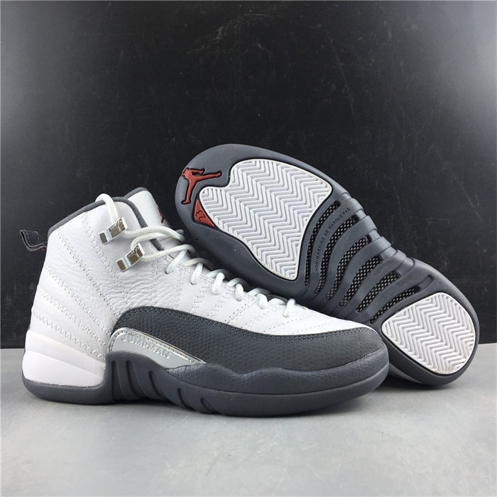 jordan 12 retro white dark grey153265-160