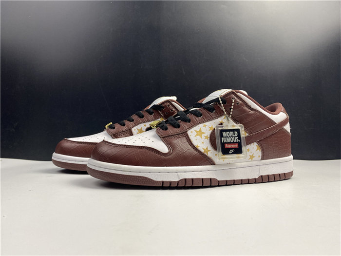 nike sb dunk low supreme stars barkroot brown dh3228-103