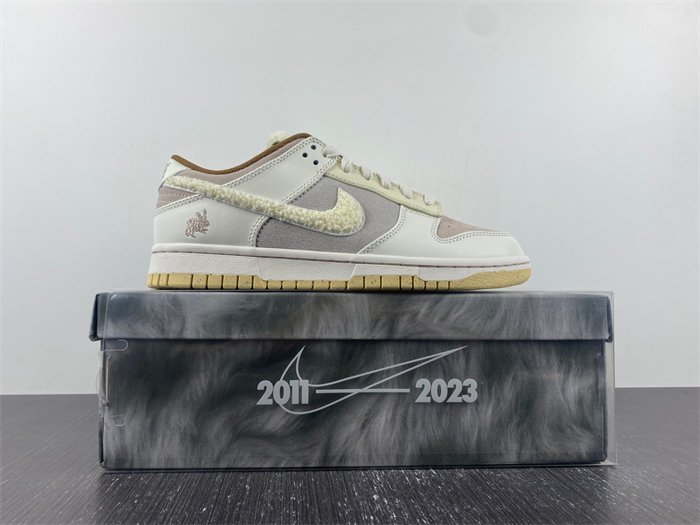 nike dunk low retro prm year of the rabbit fossil stone fd4203-211