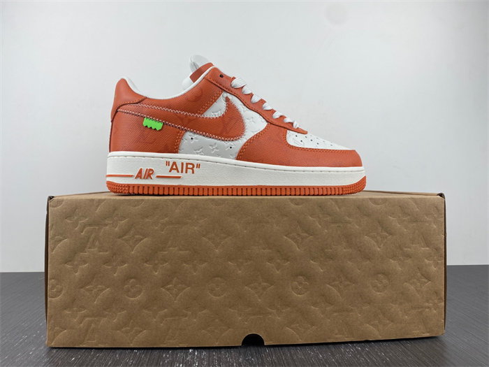 Louis Vuitton Nike Air Force 1 Low By Virgil Abloh White Orange