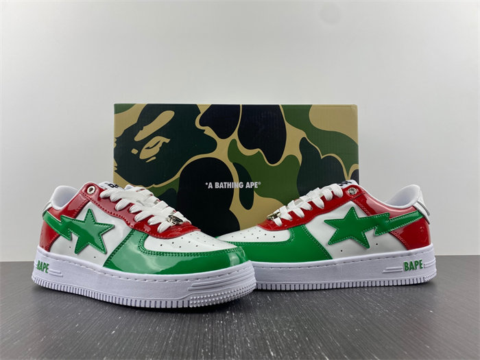 a bathing ape bape sta low green white red