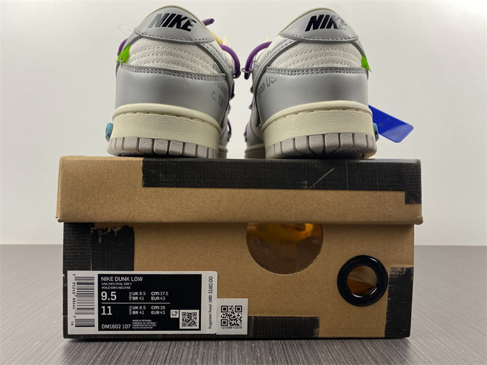 nike dunk low off-white lot 48 dm1602-107