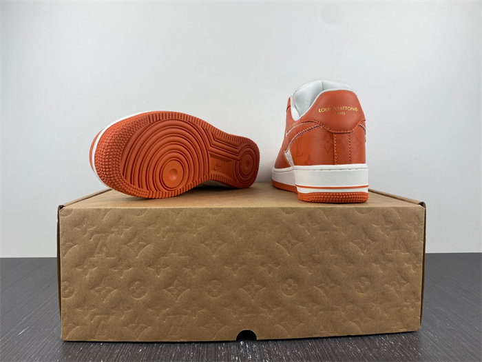 louis vuitton nike air force 1 low by virgil abloh white orange