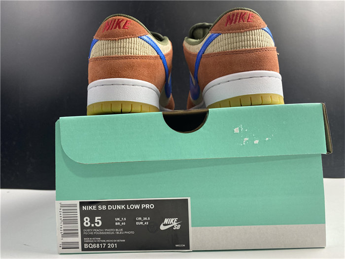 nike sb dunk low corduroy dusty peach bq6817-201