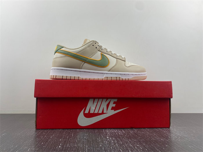 nike dunk low pale ivory oil green fq6869131