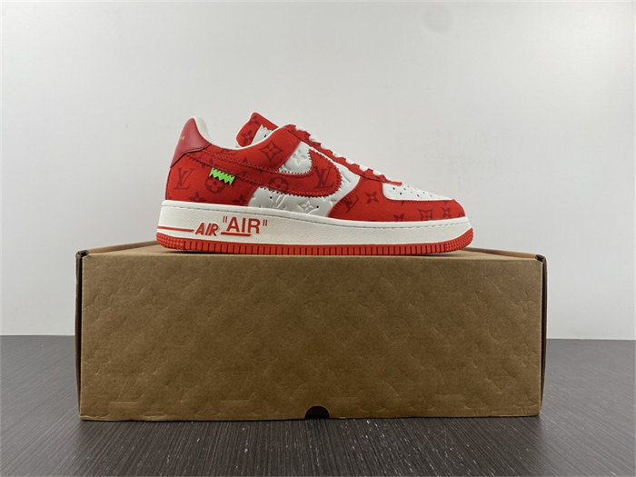 LV Nike Air Force 1 Low By Virgil Abloh White Red