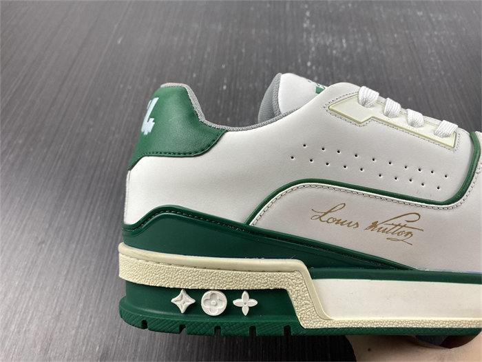 l**v trainer sneaker low white green 1a54hm