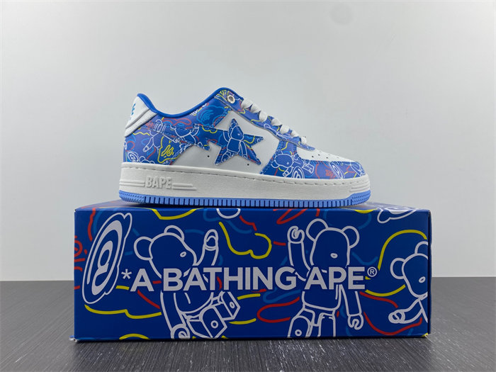 a bathing ape bape sta medicom toy bearbrick camo blue