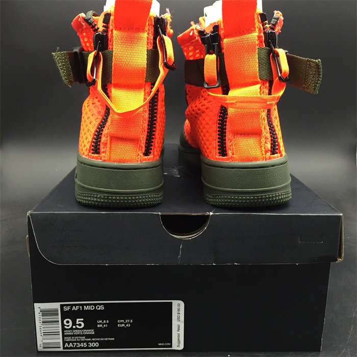 Nike SF Air Force 1 Mid Cargo Khaki Total Crimson