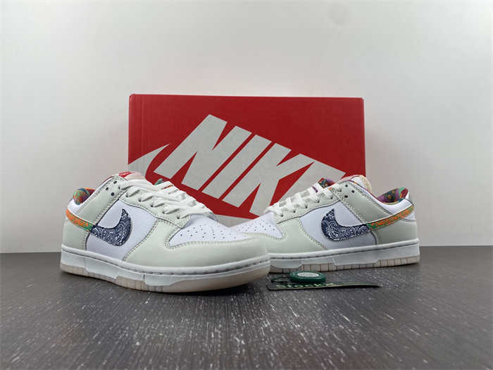 Nike Dunk Low White Multi-Color Paisley (GS) FN8913-141