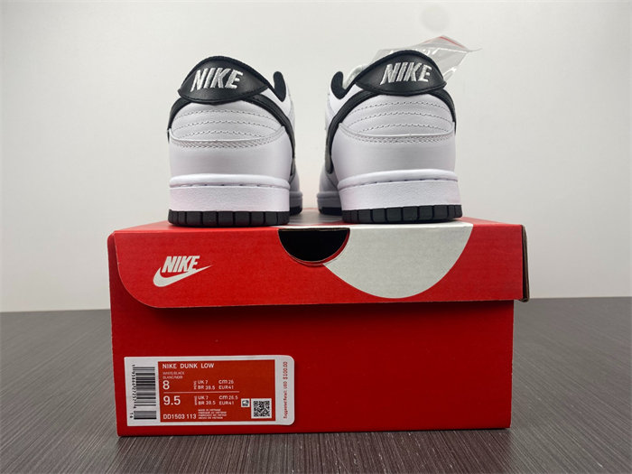 nike dunk low white black dd1503-113