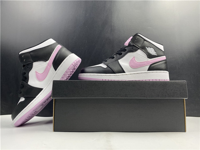 jordan1 mid white black light arctic pink 555112-103