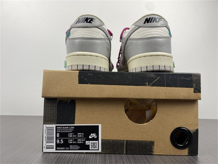 nike dunk low off-white lot 30 dm1602-122