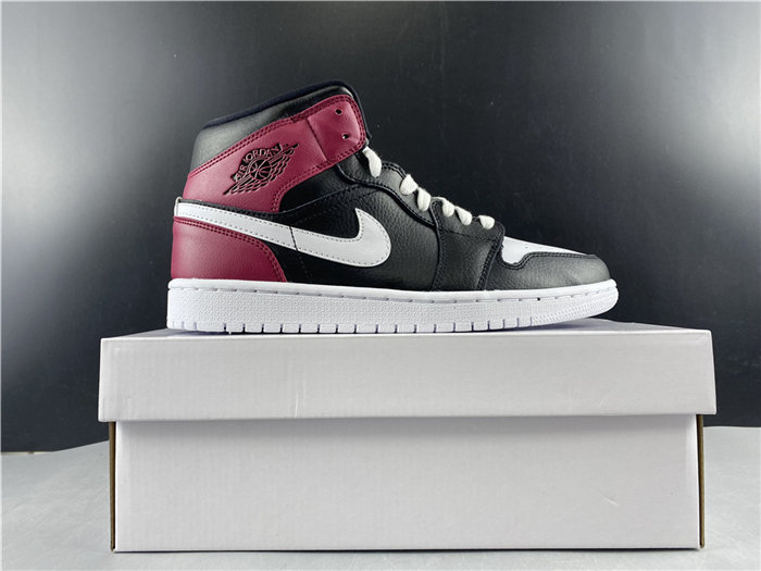 Jordan1 Mid Black Noble Red BQ6472-016