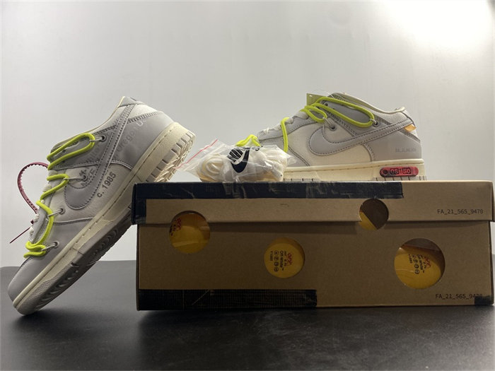 nike dunk low off-white lot 8 dm1602- 106