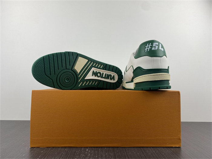 l**v trainer sneaker low white green 1a54hm