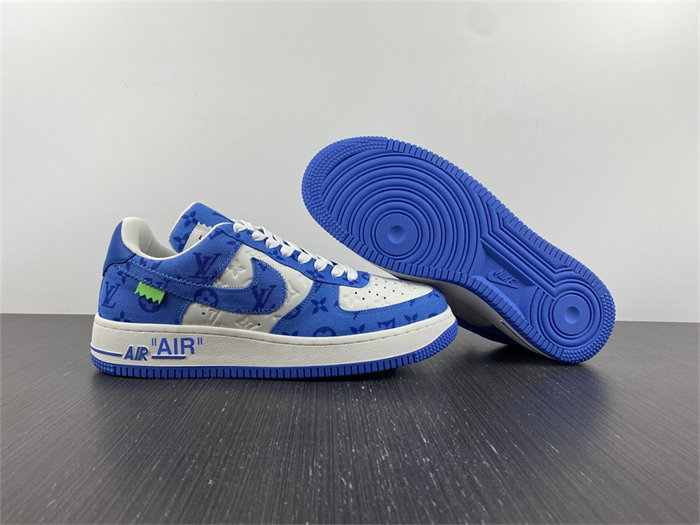 lv nike air force 1 low by virgil abloh white royal