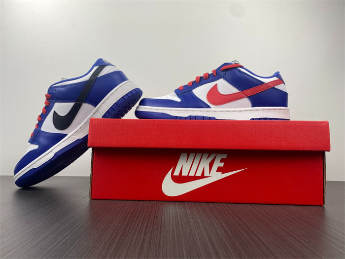 nike dunk low bright crimson game royal cw1590-104