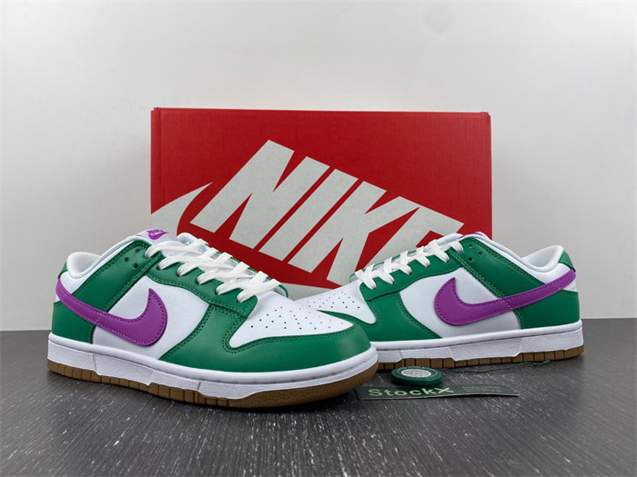 nike dunk low white stadium green fuchsia fd9922-151