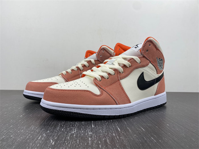 jordan 1 mid se orange suede dv1336-800