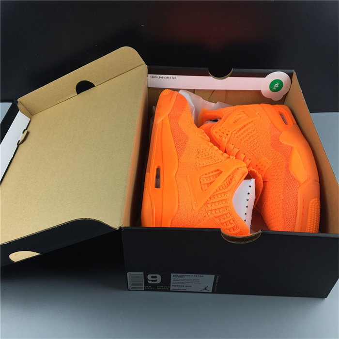 jordan 4 retro flyknit orange aq3559-800