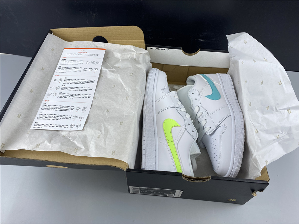 Jordan1 Low White Neon CW7035-100