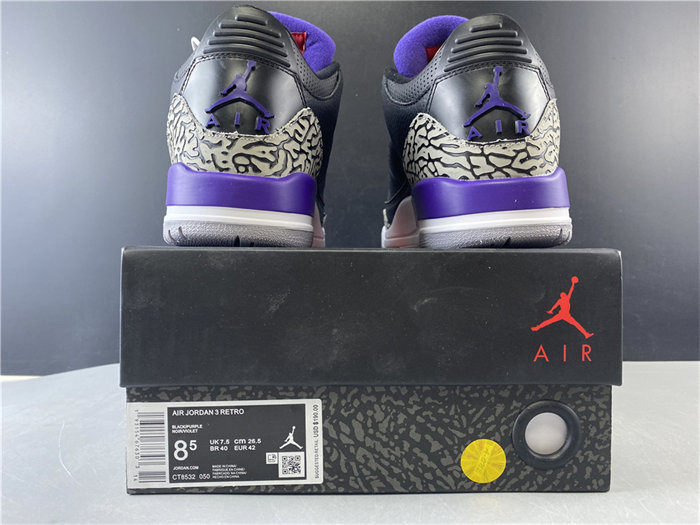 Jordan3 Black Court Purple CT8532-050