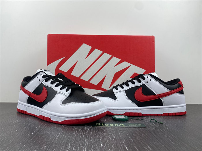 nike dunk low retro white black university red fd9762-061