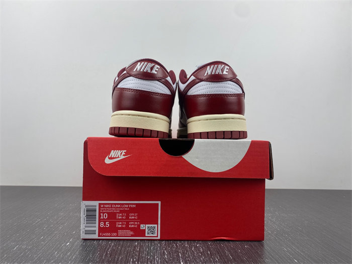 nike dunk low prm vintage team red fj4555-100