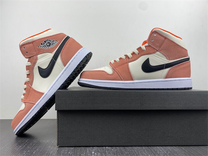 jordan 1 mid se orange suede dv1336-800