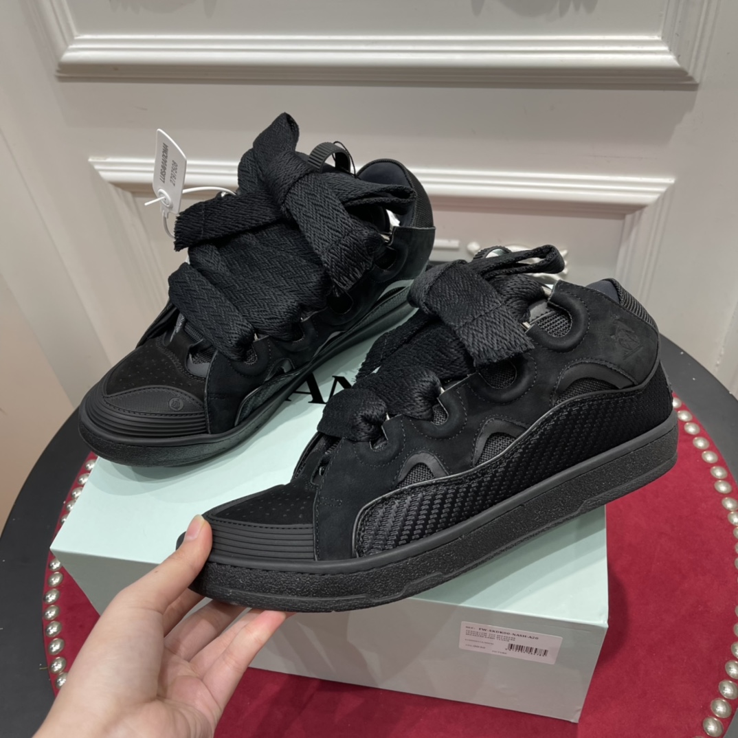 lanvin curb sneaker all black