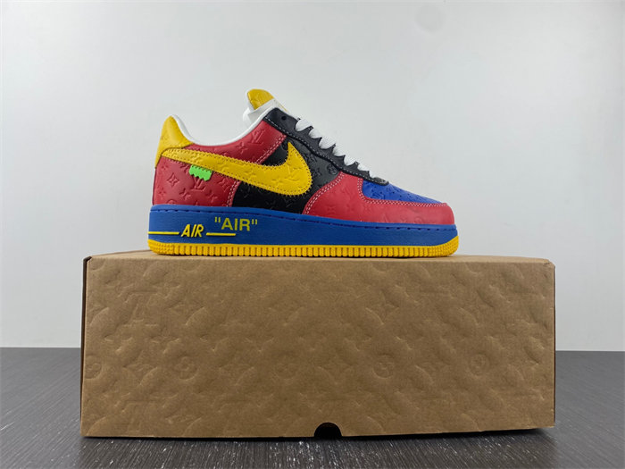 Nike Air Force 1 Louis Vuitton Red and Yellow