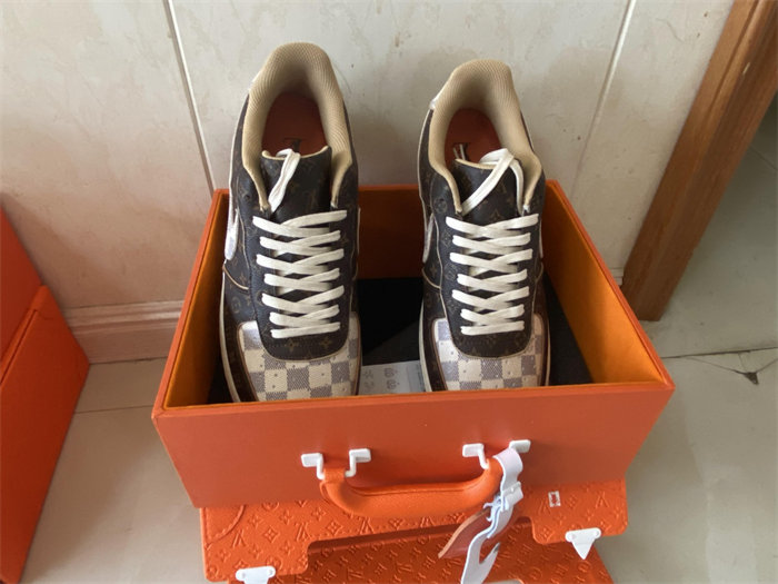 nike air force 1 low lv monogram brown damier azur