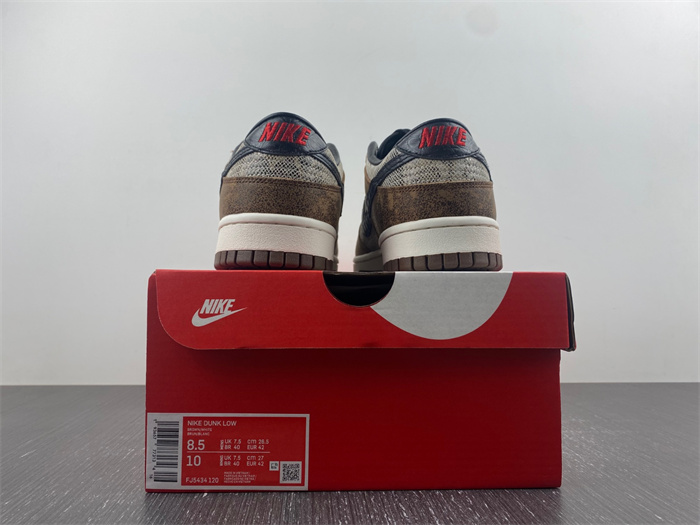 nike dunk low premium co.jp brown snakeskin fj5434-120