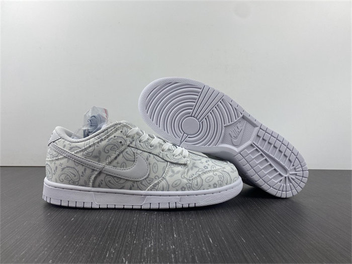 nike dunk low white paisley dj9955-100