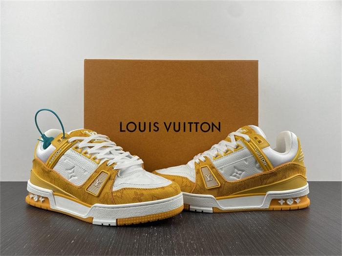 L**V Trainer Yellow Monogram Denim White 1A9JHB