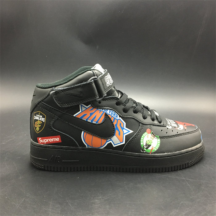 nike air force 1 mid supreme nba black aq8017-001