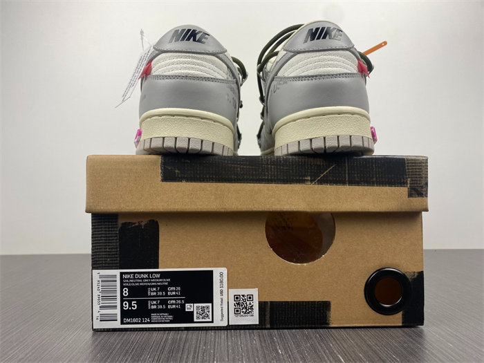 nike dunk low off-white lot 22 dm1602-124