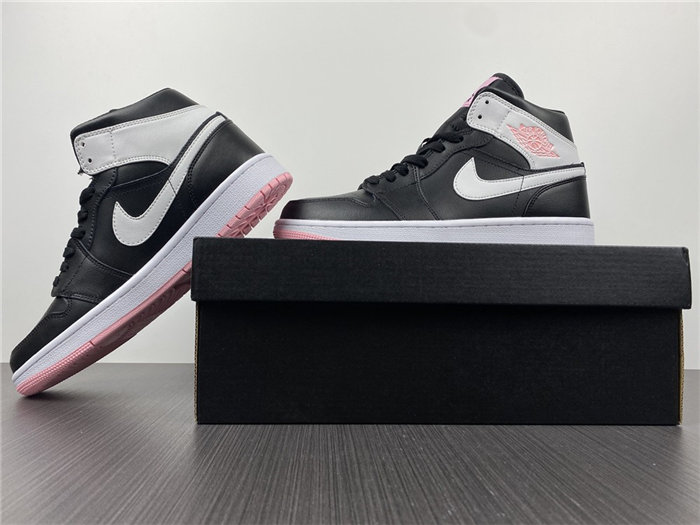 jordan1 mid arctic pink black 555112-061