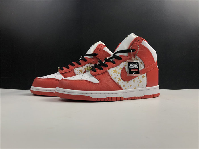 nike dunk high pro sb supreme red stars 307385-161