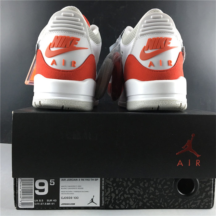 Jordan3 Tinker White University Red CJ0939-100