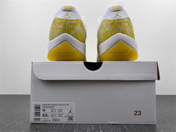 jordan 11 retro low yellow snakeskin ah7860-107