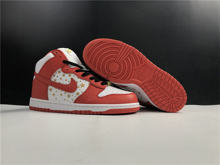 nike dunk high pro sb supreme red stars 307385-161