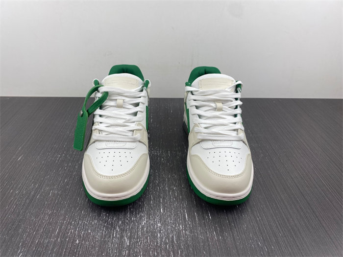 OFF-WHITE Out Of Office "OOO" Low Tops White Green 2021 OMIA189R21LEA0010155
